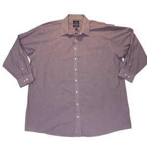 Stafford Travel Dress Shirt Mens 19 34/35 Classic Fit Check Performance